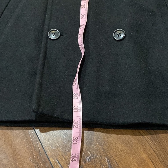 Vintage 70s Black Heavy Wool Pea Coat - Picture 6 of 10